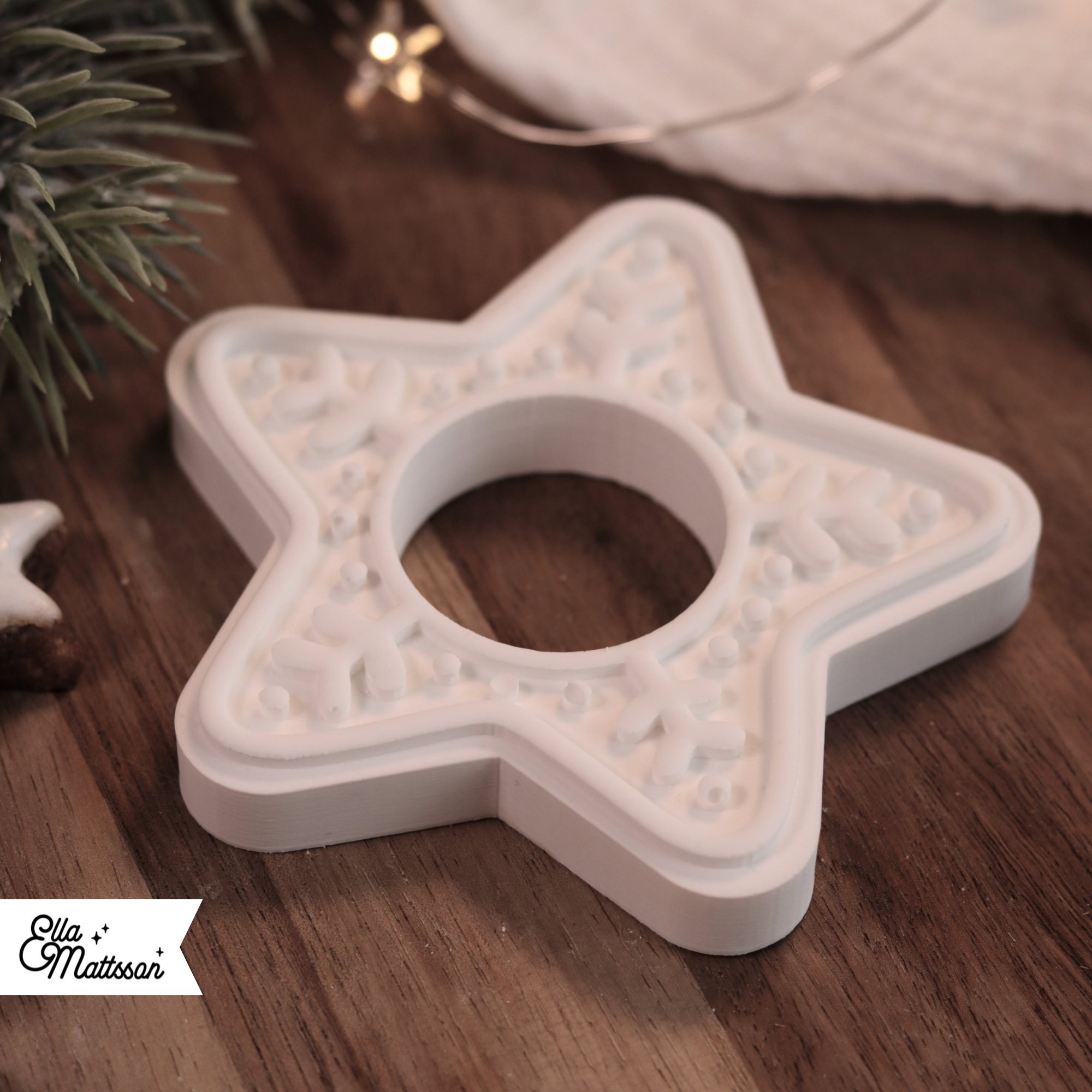 Silikonform - Lebkuchen Stern für Schokokugel (Mit Gratis Lasercut Dateien + Stabkerzen Einsatz)
