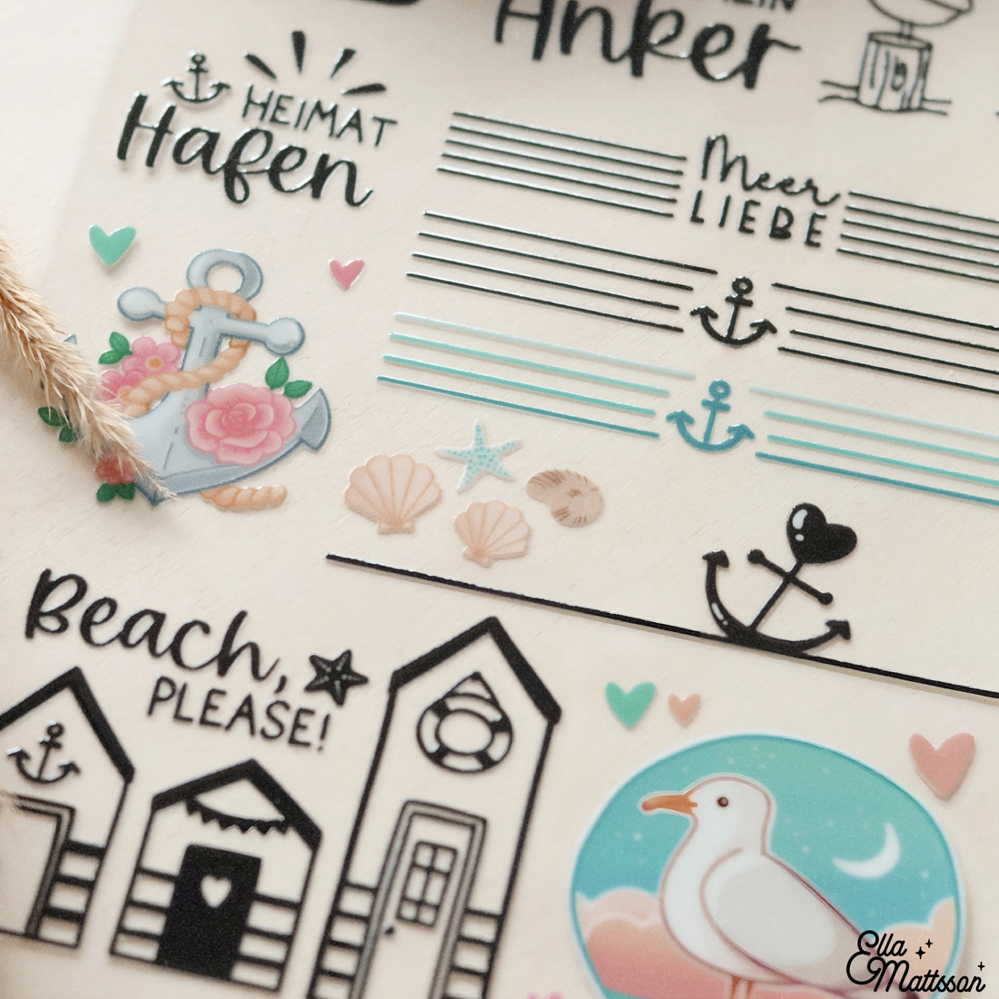 Rub On Sticker - "Moin!" - Ella Mattsson©