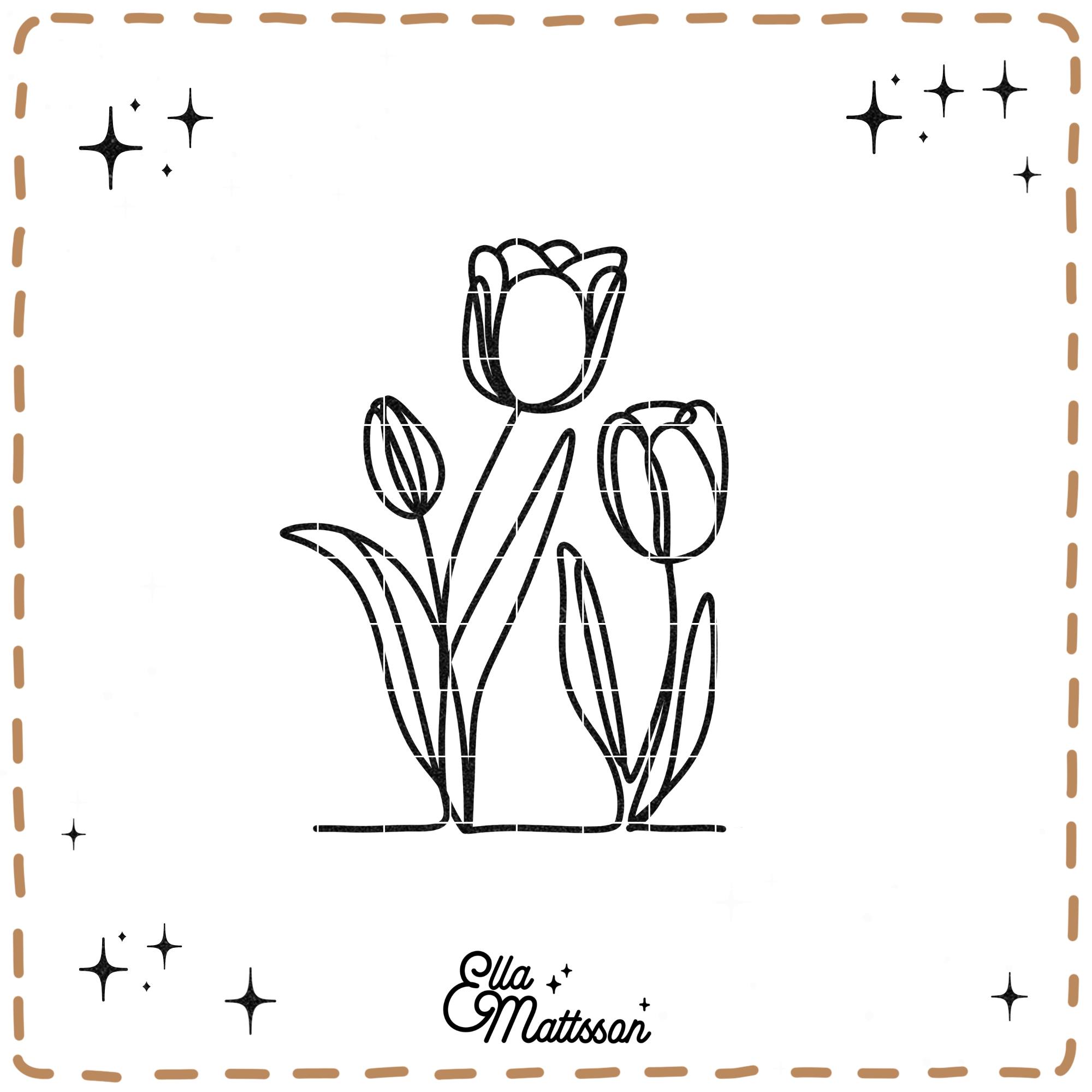Plotterdatei - "One Line Art Tulpen" - Ella Mattsson©