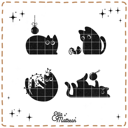 Plotterdatei Bundle - "Sassy Christmas Cats" - Ella Mattsson©