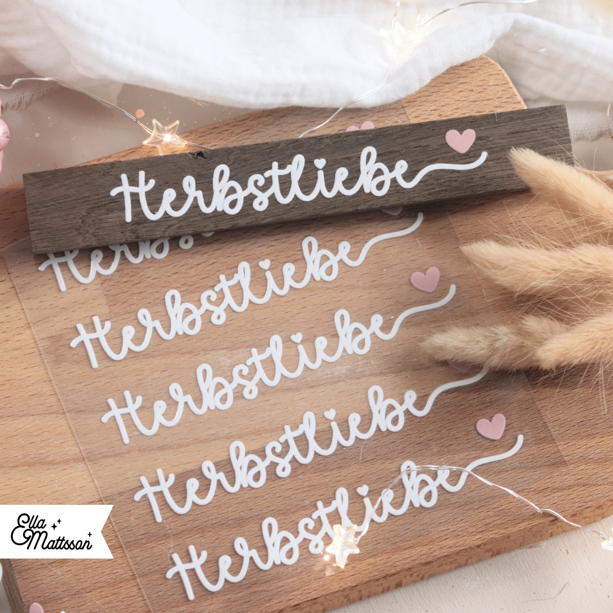 Rub-On Sticker Schriftzug 5x "Herbstliebe"