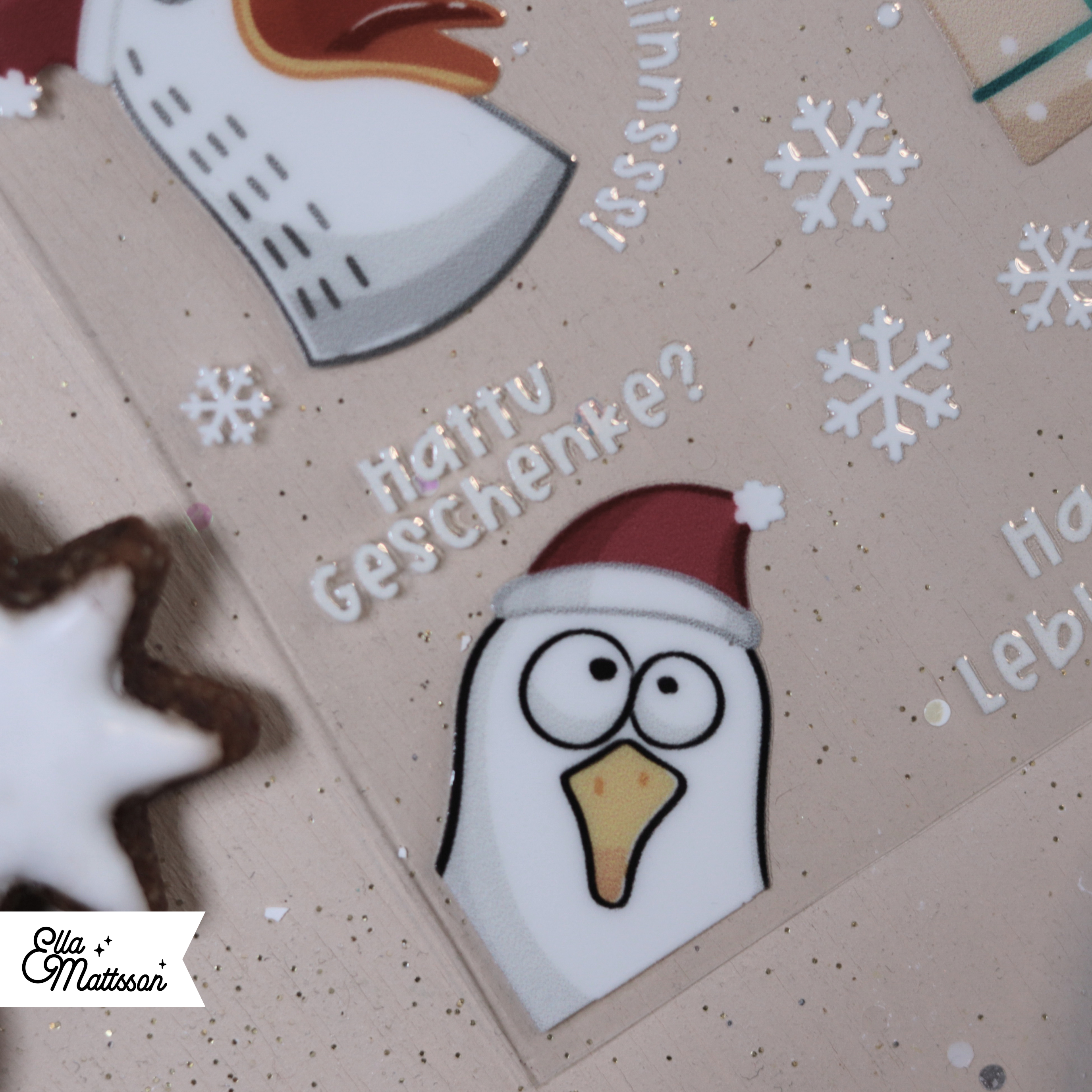 Rub On Sticker Din A6 - "Möwi Christmas"