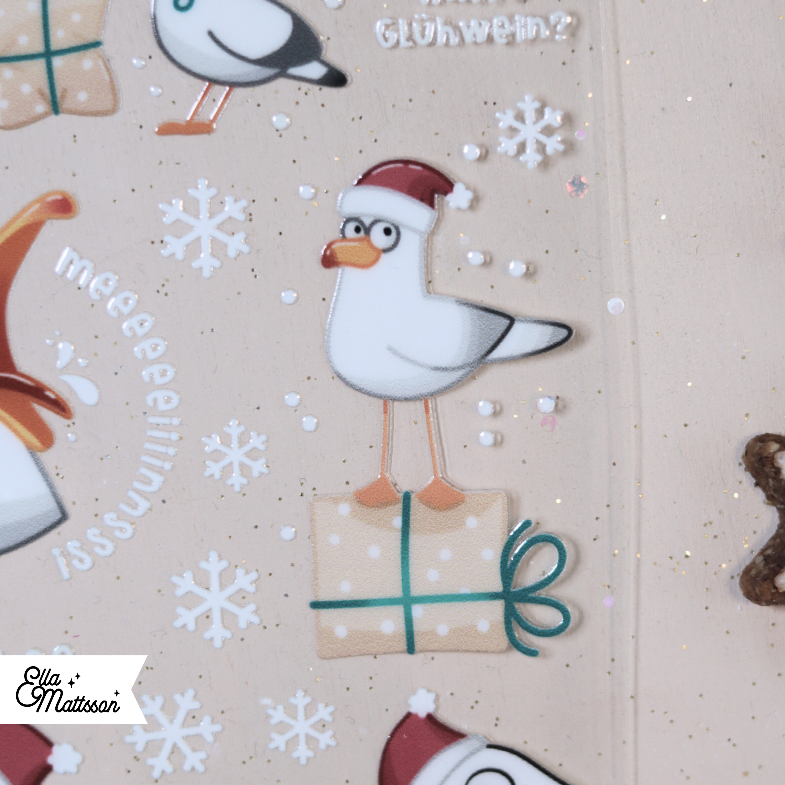 Rub On Sticker Din A6 - "Möwi Christmas"