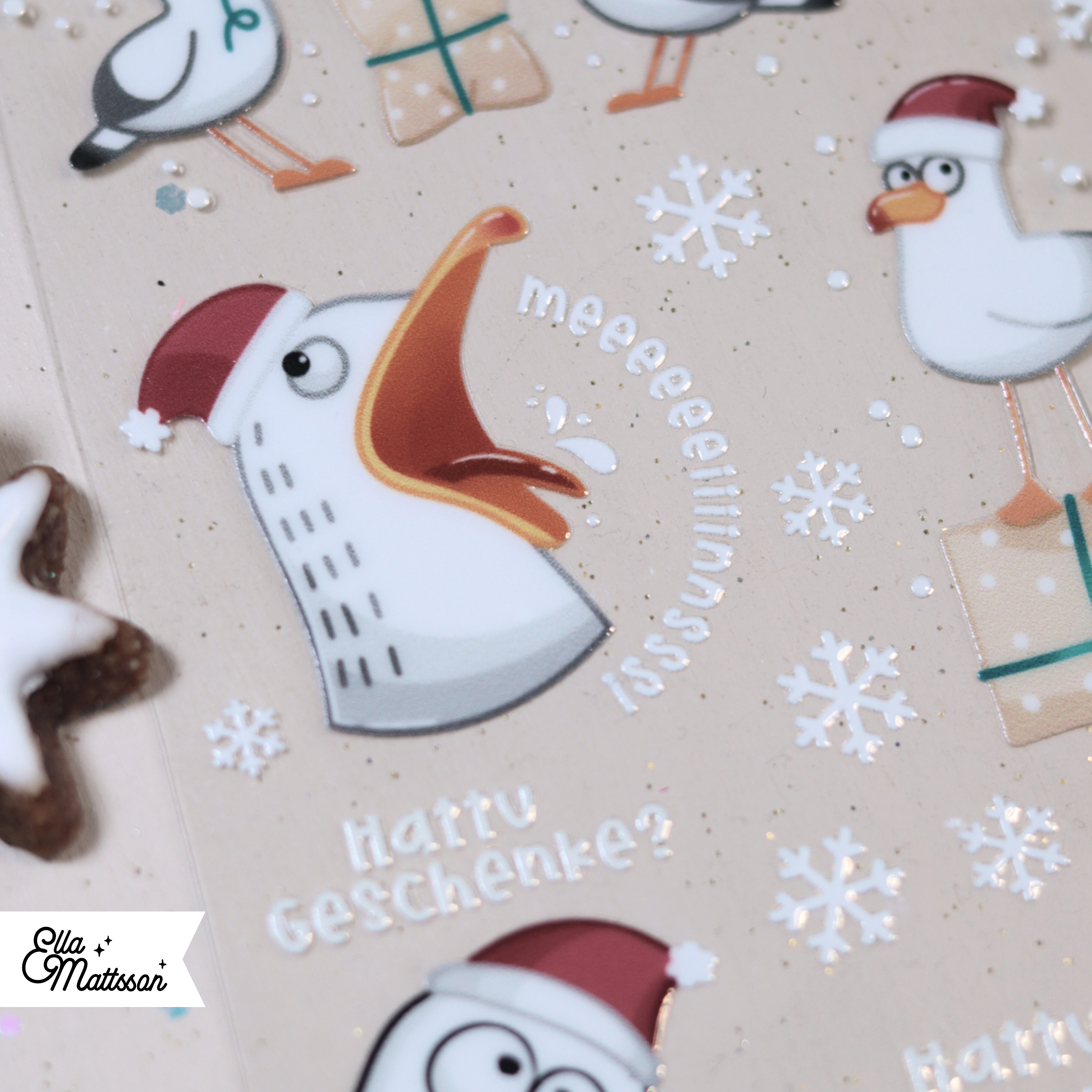 Rub On Sticker Din A6 - "Möwi Christmas"