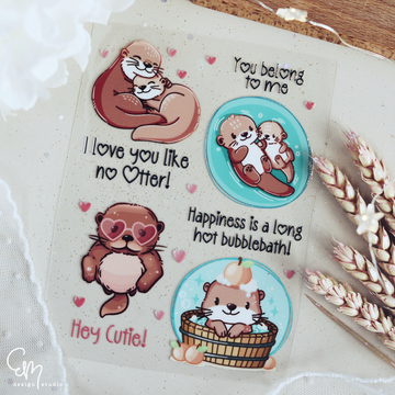 Rub On Sticker - Din A6 "I love you like no Otter" süße Otter Motive