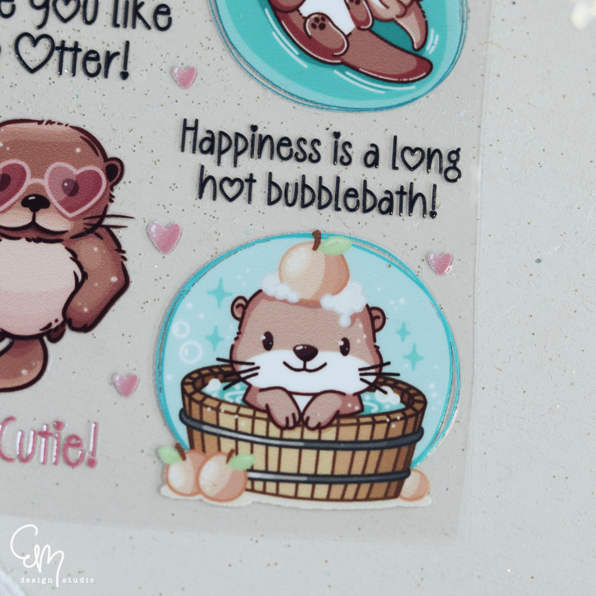 Rub On Sticker - Din A6 "I love you like no Otter" süße Otter Motive