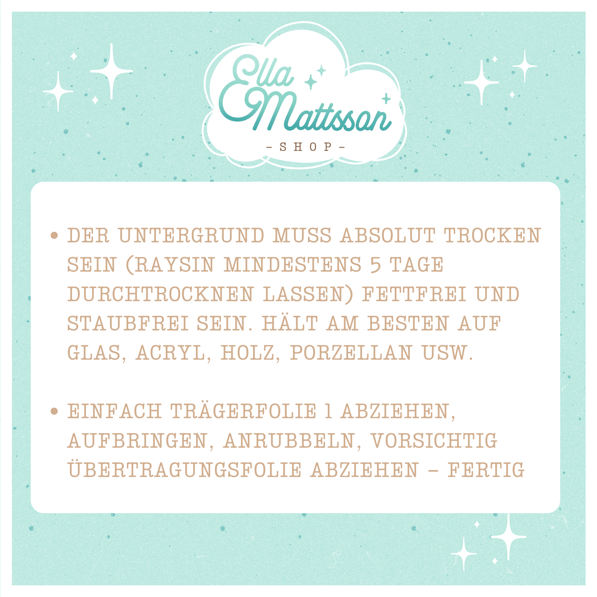 Rub On Sticker - "Hallo Sommer" - Ella Mattsson©