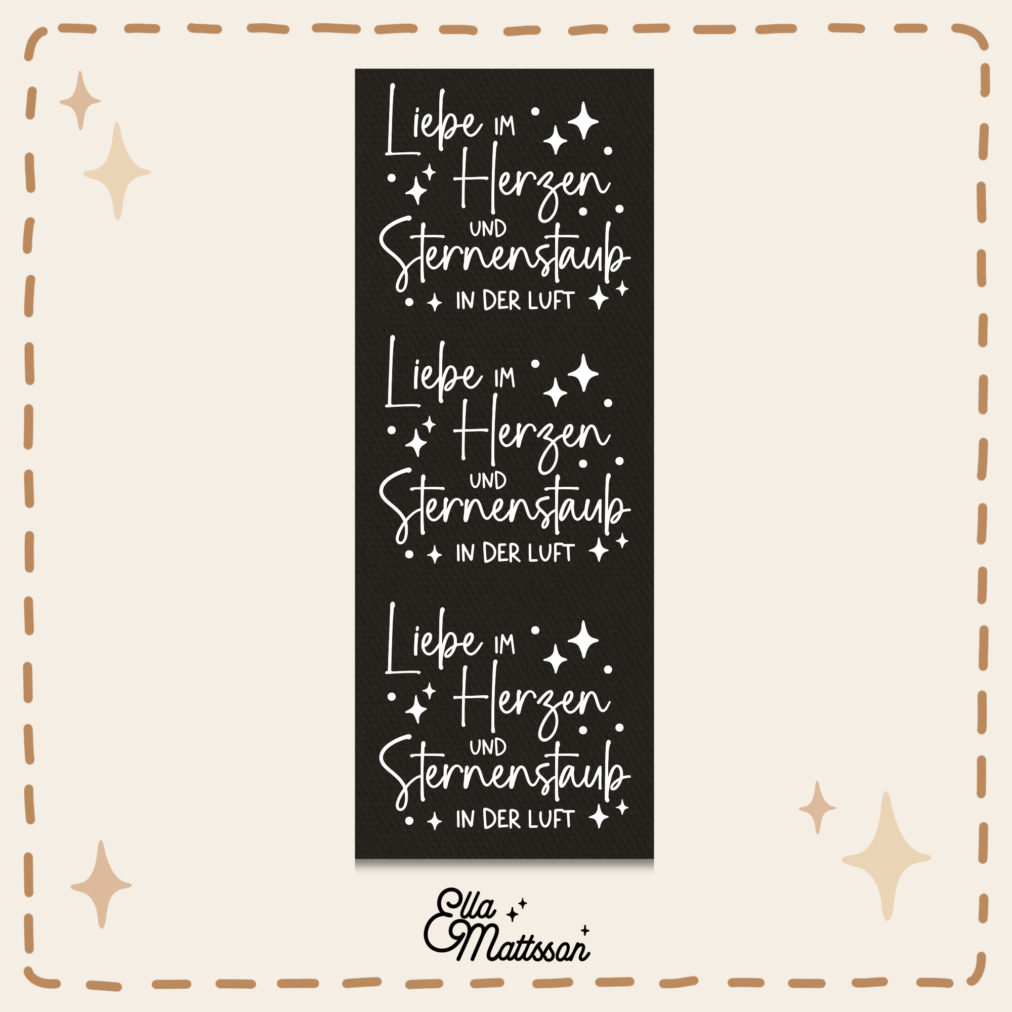 Rub On Sticker - "Liebe im Herzen und Sternenstaub in der Luft"