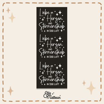 Rub On Sticker - "Liebe im Herzen und Sternenstaub in der Luft"