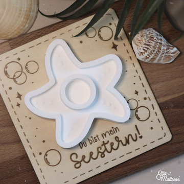B - Ware - Silikonform - "Stella Marina" Stabkerzenhalter mit Seestern Motiv