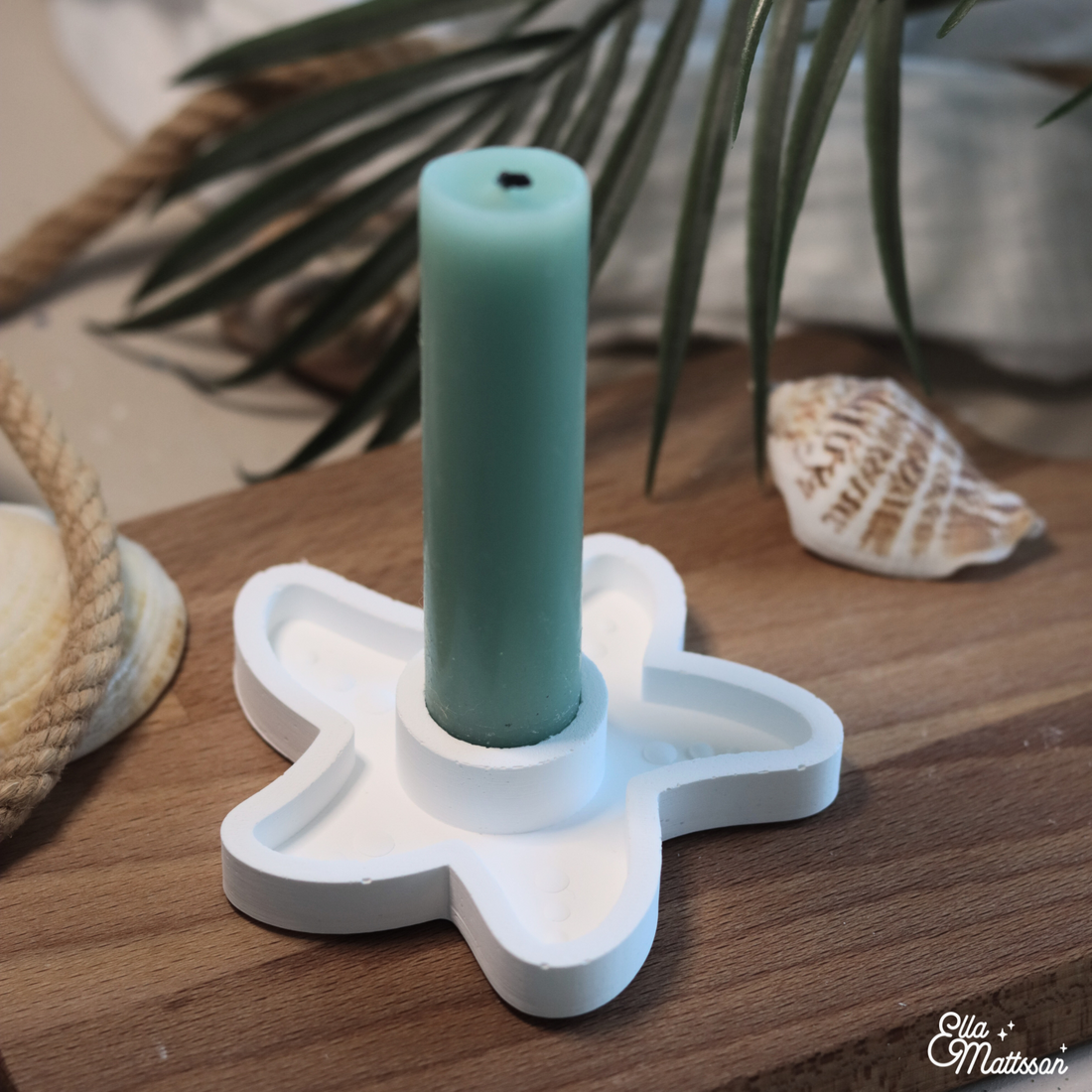 B - Ware - Silikonform - "Stella Marina" Stabkerzenhalter mit Seestern Motiv