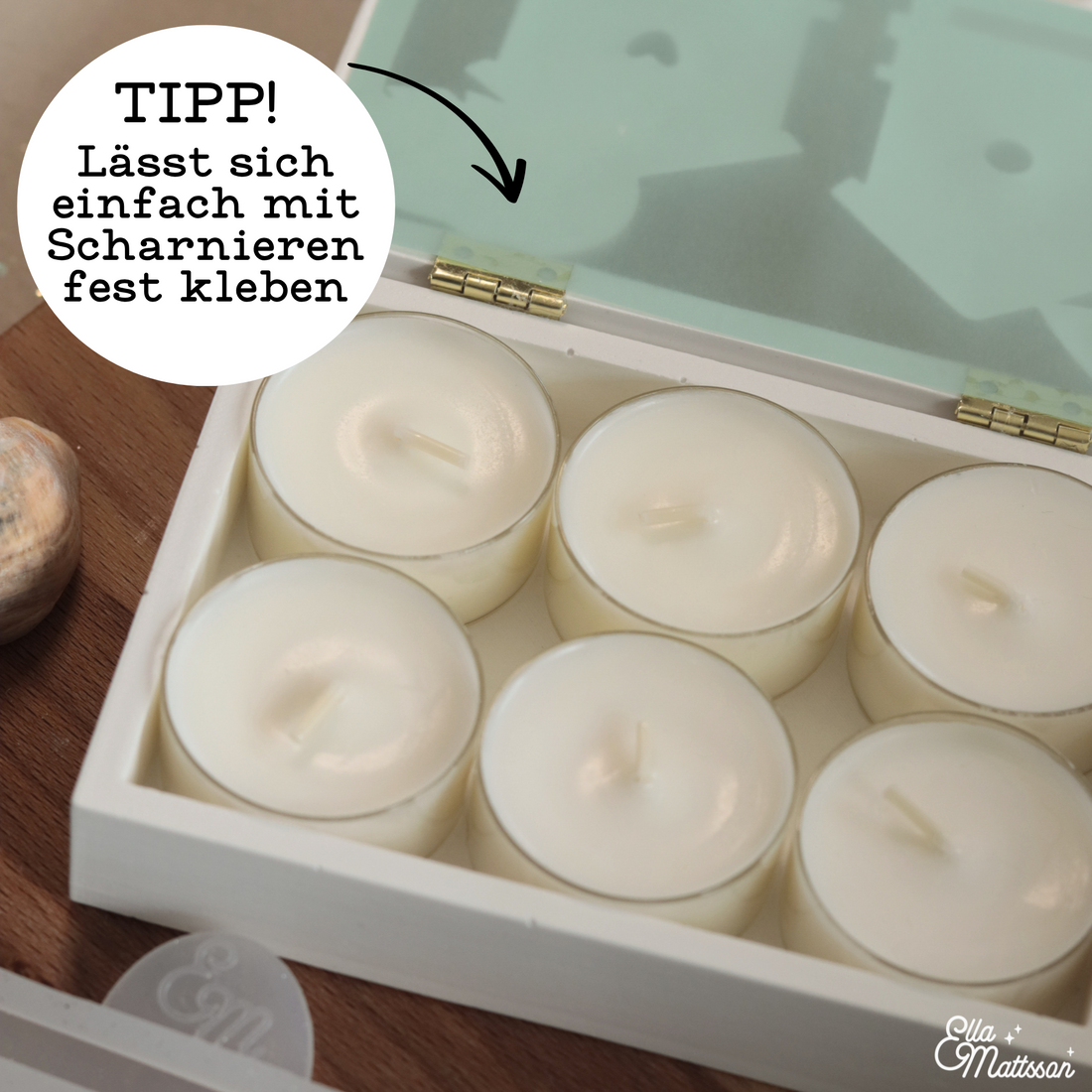 Silikonform - Deckel für Teelichtschatulle "Palm & Hut"