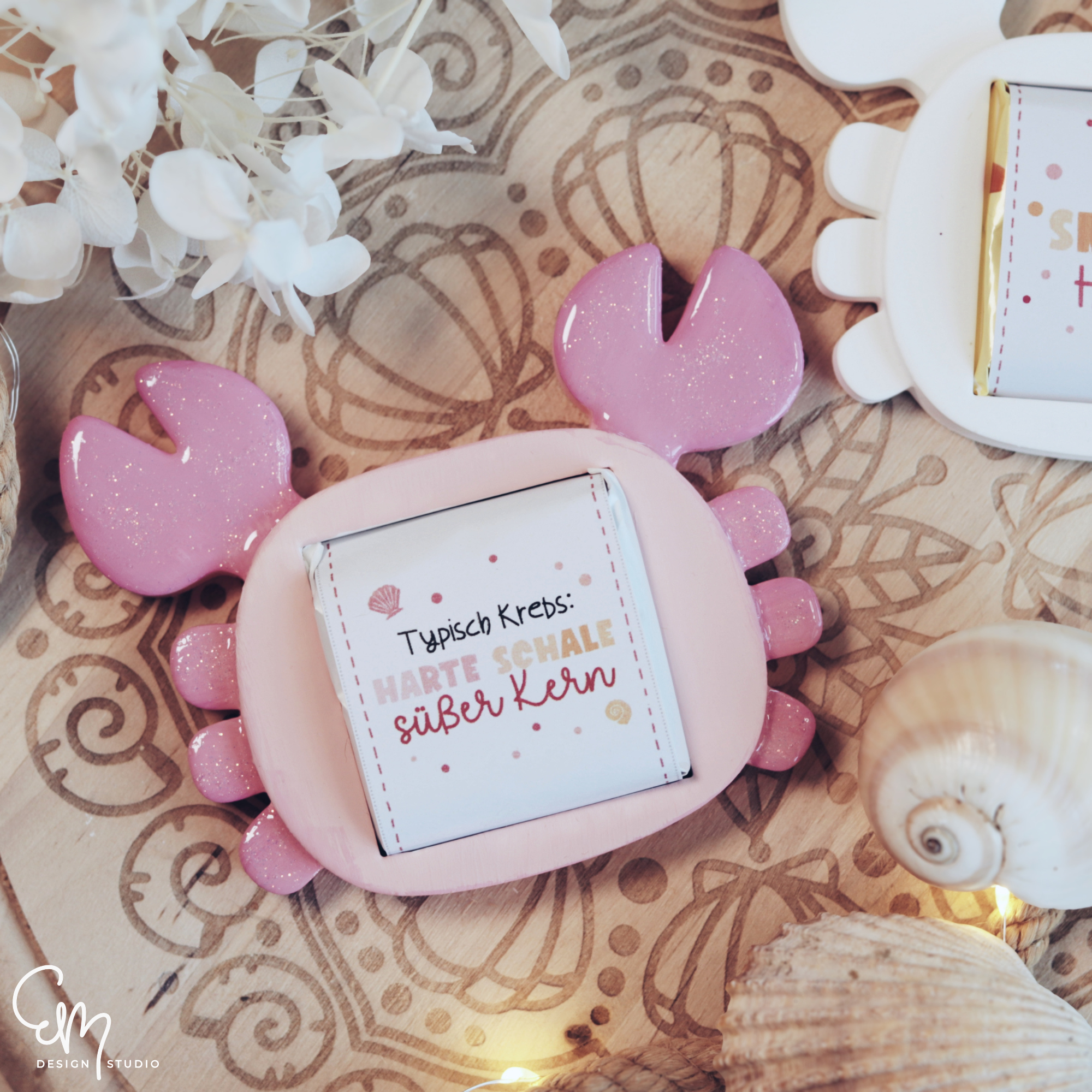 Silikonform - "Lenny Crabitz Schoko Halter" Süße Krabbenform für eine kleine Schoko Tafel - für Geschenk