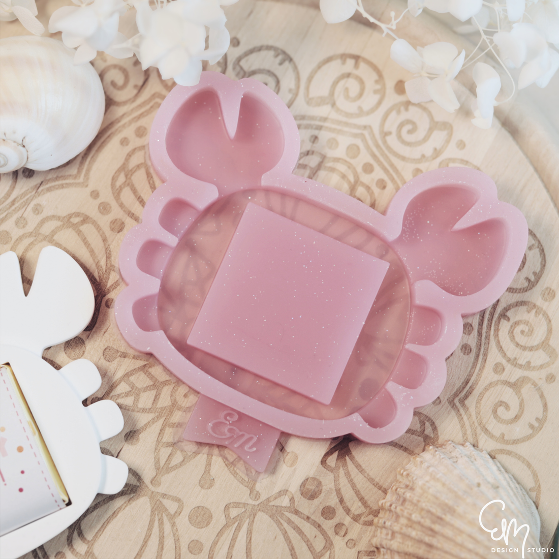 Silikonform - "Lenny Crabitz Schoko Halter" Süße Krabbenform für eine kleine Schoko Tafel - für Geschenk
