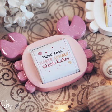 Silikonform - "Lenny Crabitz Schoko Halter" Süße Krabbenform für eine kleine Schoko Tafel - für Geschenk