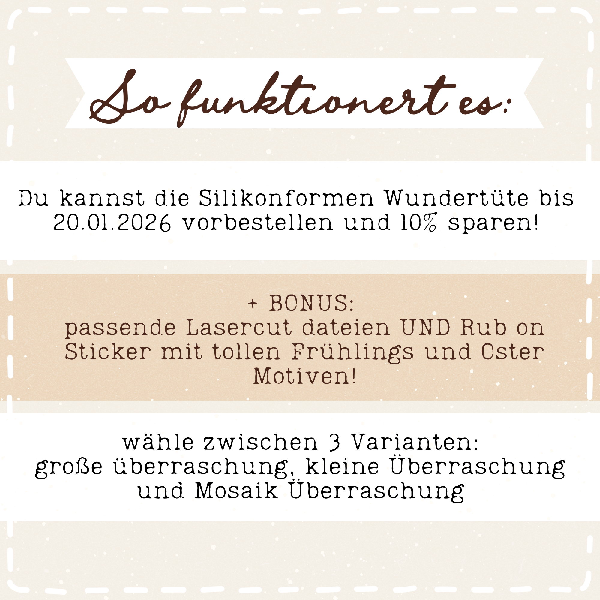 [Vorverkauf] Silikonformen Wundertüte Ostern / Frühling - Verschiedene Variationen wählbar