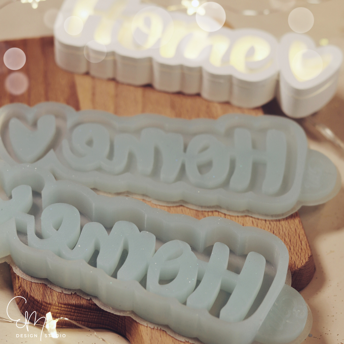 B- Ware - Silikonform - "Home" beleuchteter Schriftzug