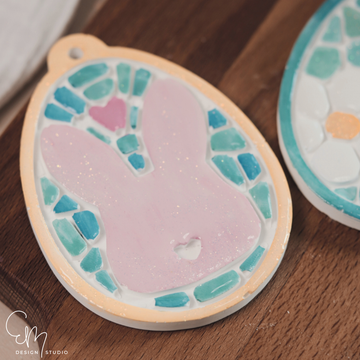 Silikonform „Bunny Bloom“ – Mosaik-Anhänger mit Hasenmotiv