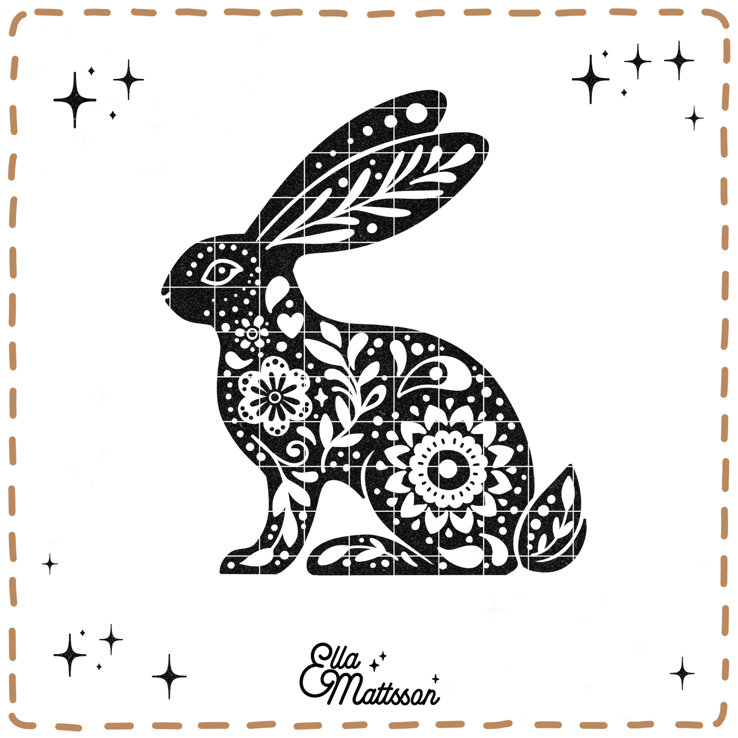 Plotterdatei für Klötzchen - Skandi Folklore Hase - Ella Mattsson©