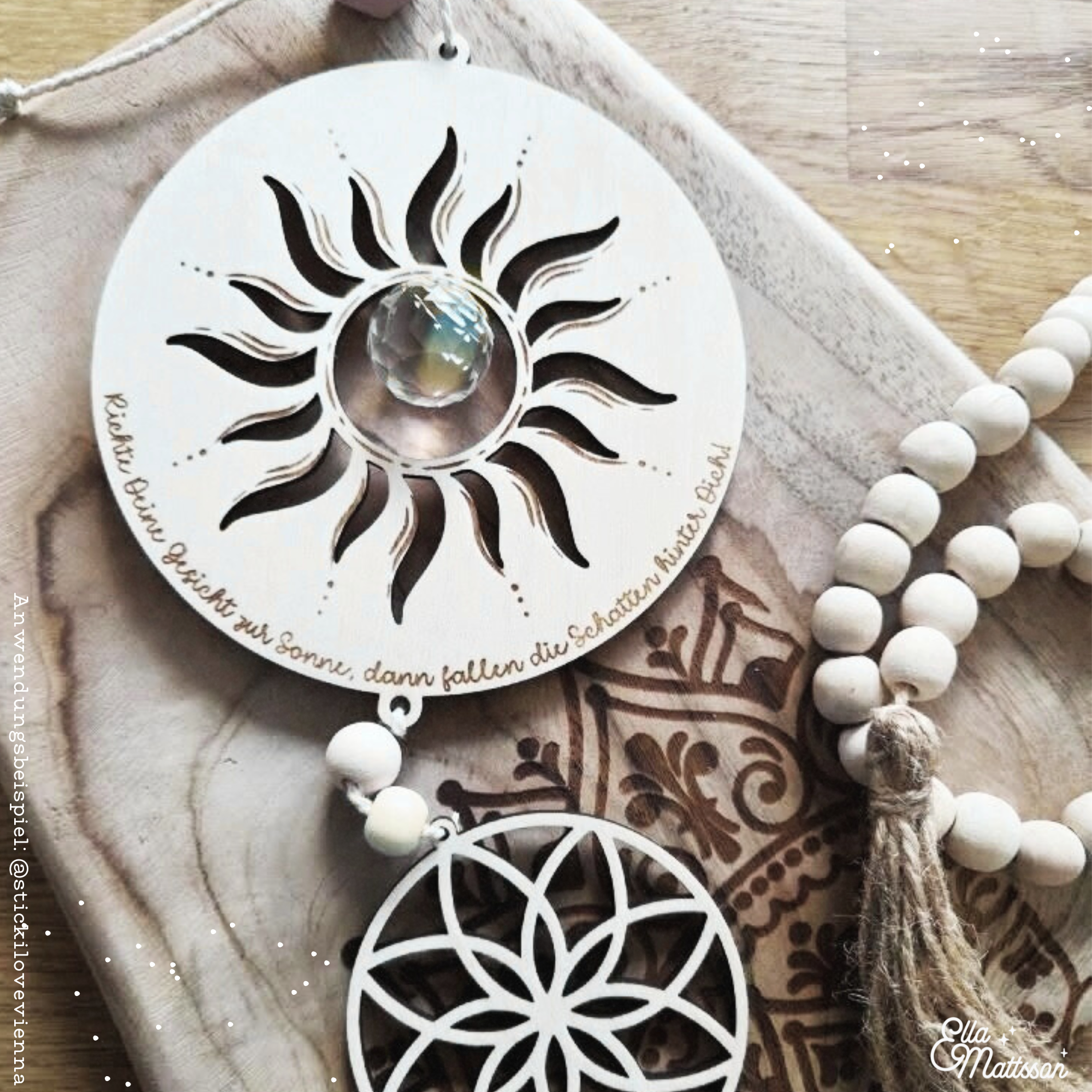 Lasercut & Plotterdatei - "Boho Sun" Suncatcher