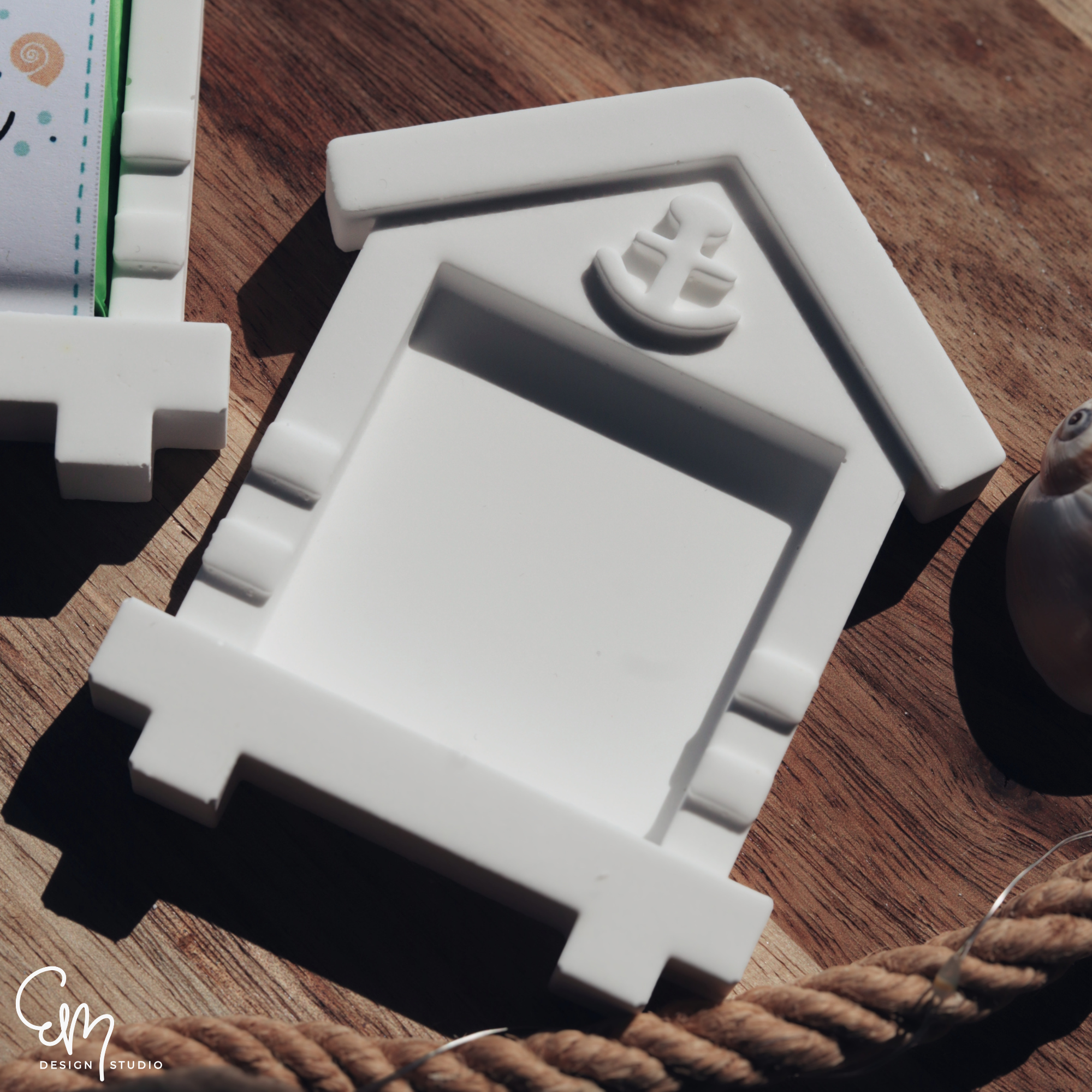 [B-Ware] - Silikonform - Schokotafel Halter "Strandhaus" Mini Schokotafel Halter für Geschenke