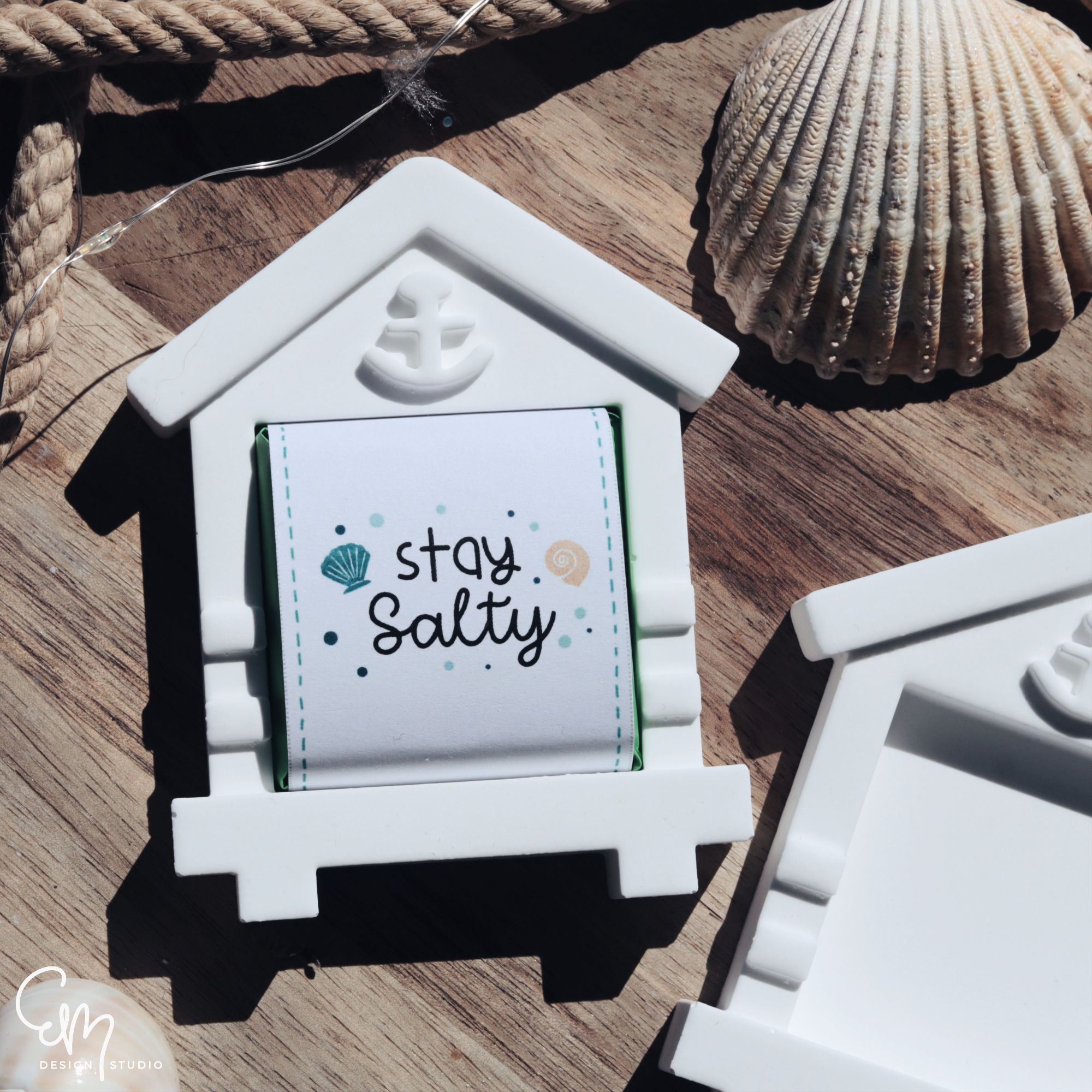 [B-Ware] - Silikonform - Schokotafel Halter "Strandhaus" Mini Schokotafel Halter für Geschenke