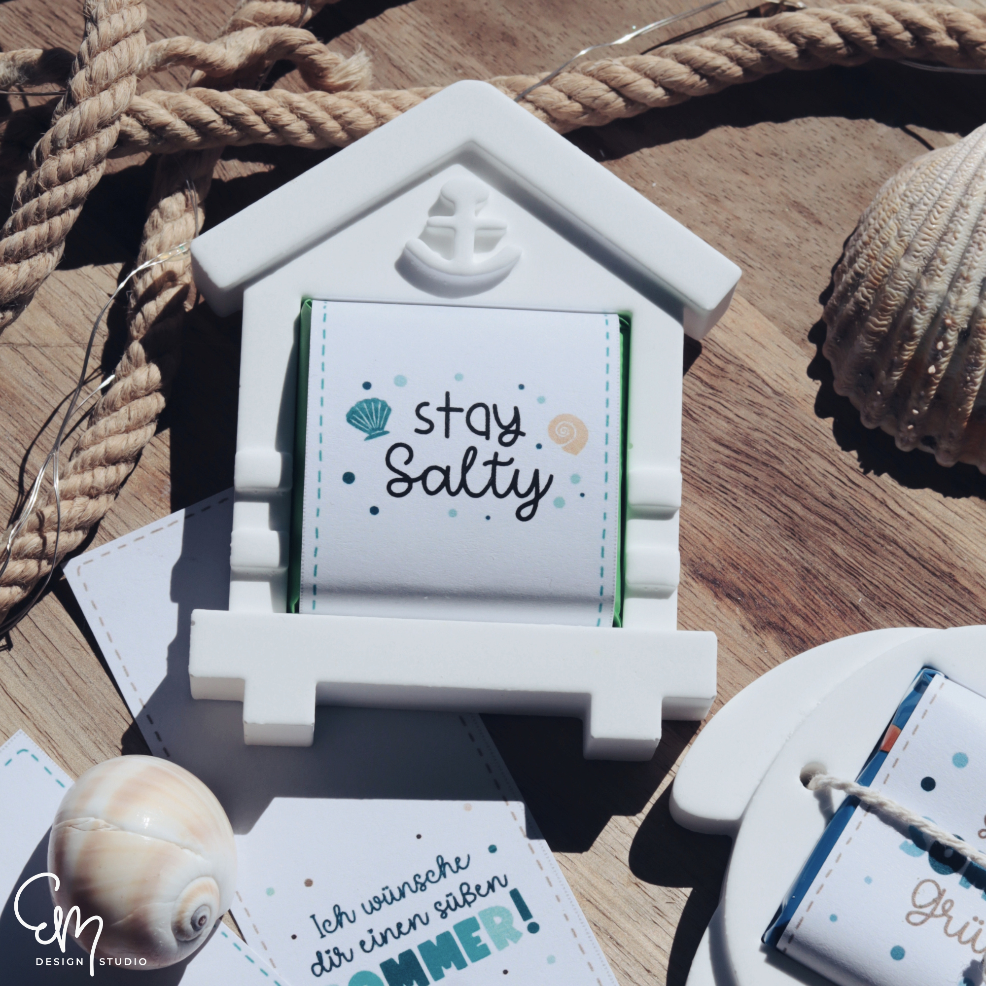 [B-Ware] - Silikonform - Schokotafel Halter "Strandhaus" Mini Schokotafel Halter für Geschenke