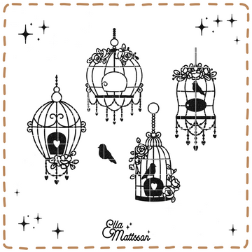 Plotterdatei Bundle - "romantische Vogelkäfige" - Ella Mattsson®